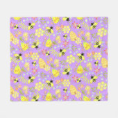 Couverture Polaire Abeille de miel violet (Devant (Horizontal))