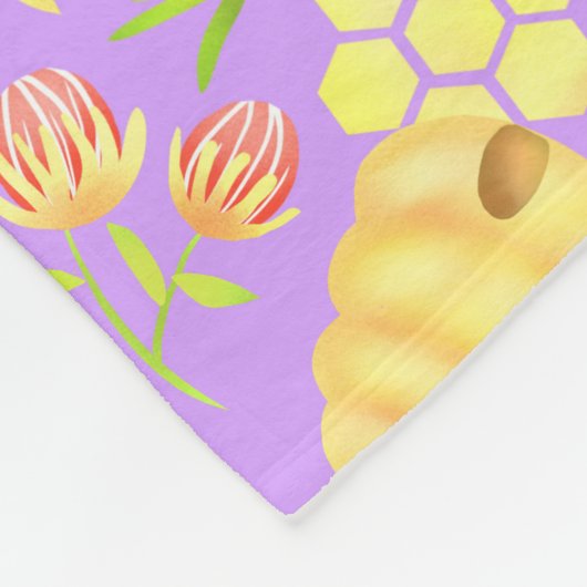 Couverture Polaire Abeille de miel violet (Coin)