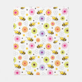 Couverture Polaire Abeille & Fleurs (Devant)