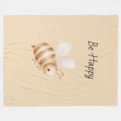 Couverture Polaire Abeille Heureuse (Devant (Horizontal))