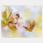 Couverture Polaire Abeille Sur Une Fleur De Cerise (Devant (Horizontal))