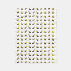 Couverture Polaire Abeilles de miel avec le coeur