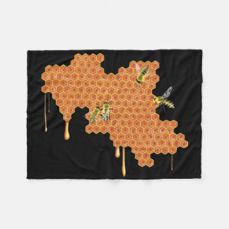 Couverture Polaire Abeilles de miel sur le peigne de miel, Lécher du 