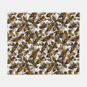 Couverture Polaire Abeilles jaunes (Devant (Horizontal))