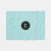 Couverture Polaire Abrégé sur Chevron blanc d'Aqua de monogramme (Devant (Horizontal))