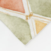 Couverture Polaire Abricot Orange Vert Jaune Rosé   (Coin)