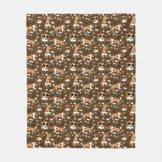 Couverture Polaire Abris Shetland Sheepdog Chiens mignons Pawprint Fu (Devant)