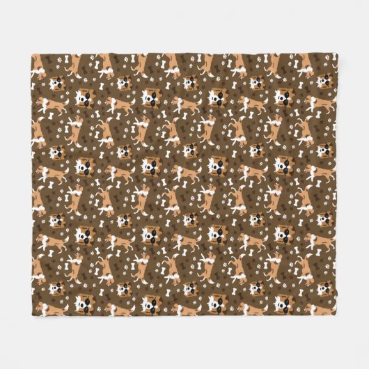 Couverture Polaire Abris Shetland Sheepdog Chiens mignons Pawprint Fu (Devant (Horizontal))