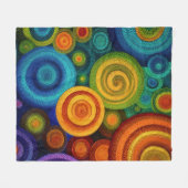 Couverture Polaire Abstract concentric circles in vibrant multicolor (Devant (Horizontal))