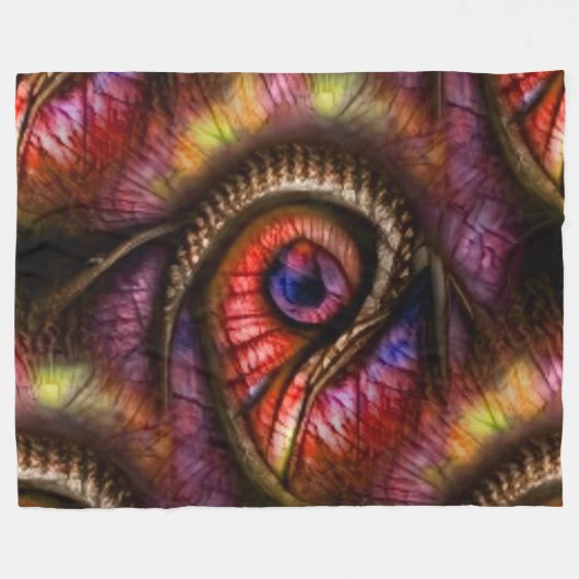 Couverture Polaire Abstract eyes in reds and purples (Devant (Horizontal))