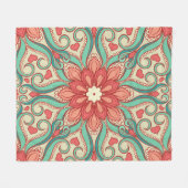 Couverture Polaire abstract floral pattern with hearts on a light gre (Devant (Horizontal))