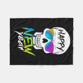 Couverture Polaire Abstract Happy New Skull Year  (Devant (Horizontal))
