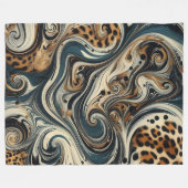 Couverture Polaire Abstract Leopard Print Swirl (Devant (Horizontal))