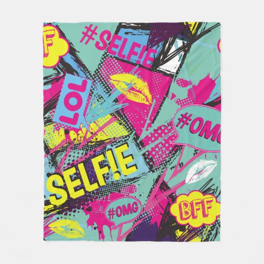 Couverture Polaire Abstract seamless pattern with Pop art comicspeech (Devant)