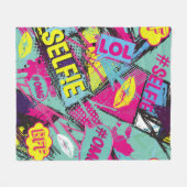 Couverture Polaire Abstract seamless pattern with Pop art comicspeech (Devant (Horizontal))