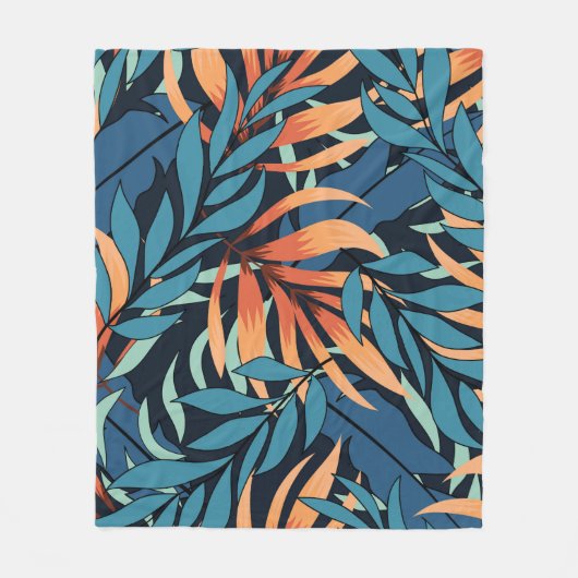 Couverture Polaire Abstract seamless tropical pattern with pastel pla (Devant)