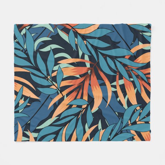 Couverture Polaire Abstract seamless tropical pattern with pastel pla (Devant (Horizontal))