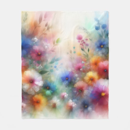 Couverture Polaire Abstract Watercolor Florals Print (Devant)