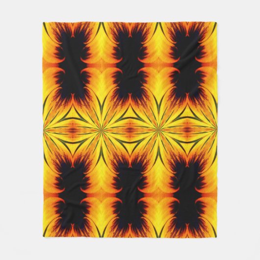 Couverture Polaire Abstract Yellow And Brown Pattern Art  (Devant)
