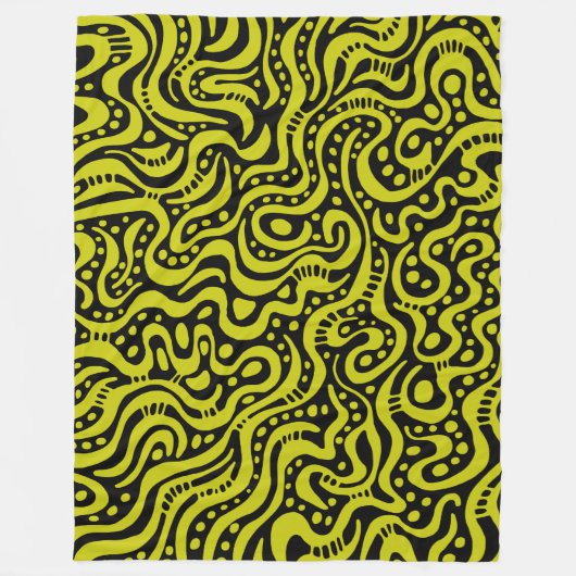 Couverture Polaire Abstrait 041211 - Banane jaune sur noir (Devant)