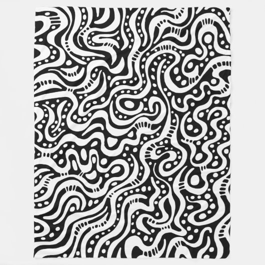 Couverture Polaire Abstrait 041211 - Blanc sur noir (Devant)