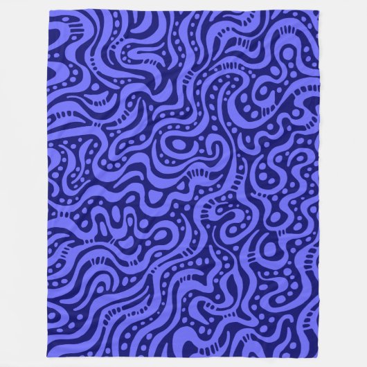 Couverture Polaire Abstrait 041211 - Bleu électrique sur Deep Navy (Devant)