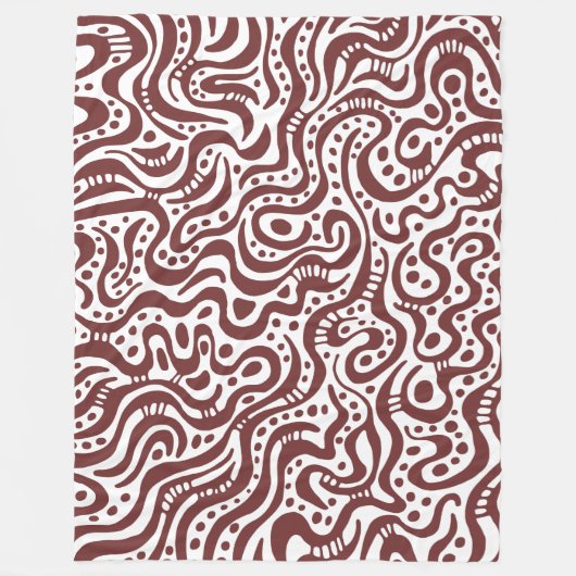 Couverture Polaire Abstrait 041211 - Brown sur blanc (Devant)