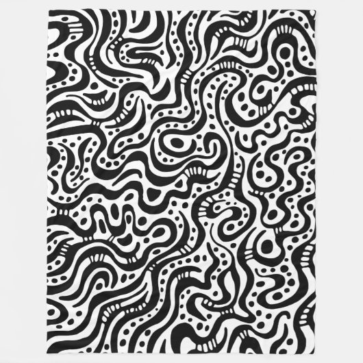 Couverture Polaire Abstrait 041211 - Noir sur blanc (Devant)