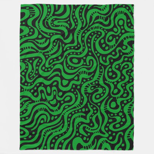 Couverture Polaire Abstrait 041211 - Vert herbe sur noir (Devant)