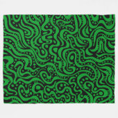 Couverture Polaire Abstrait 041211 - Vert herbe sur noir (Devant (Horizontal))