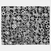 Couverture Polaire Abstrait 070517 - Blanc sur noir (Devant (Horizontal))