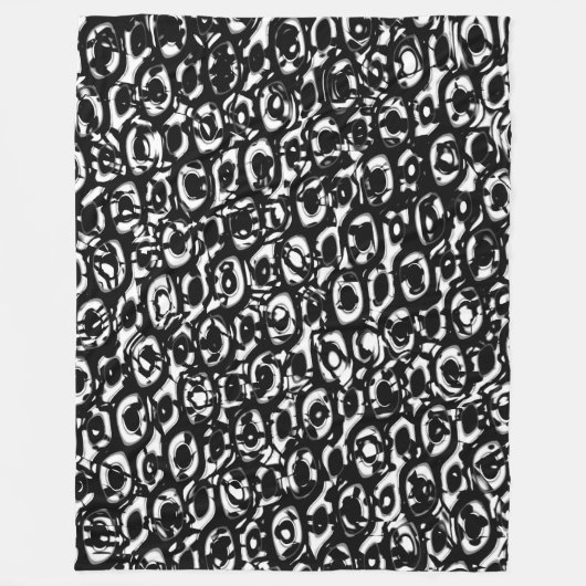 Couverture Polaire Abstrait 190819 - 02 - Noir et blanc (Devant)