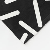 Couverture Polaire Abstrait 300117 - Blanc sur noir (Coin)