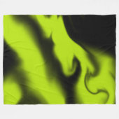Couverture Polaire Abstrait 3 en noir et vert citron (Devant (Horizontal))