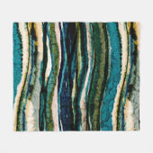 Couverture Polaire Abstrait Agate Bleu Vert Orange (Devant (Horizontal))