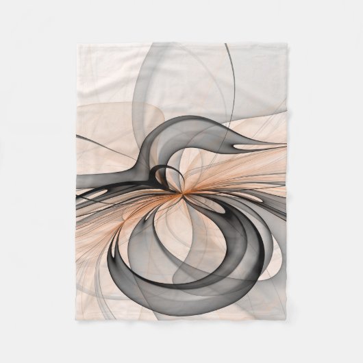 Couverture Polaire Abstrait Anthracite Grey Sienna Art moderne fracta (Devant)