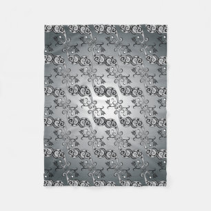 Couverture Polaire Abstrait Argent et noir Tulip Motif à la fois