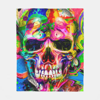 Couverture Polaire abstrait arrière - plan coloré avec un crâne color