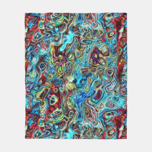 Couverture Polaire Abstrait Artistic Retro Cool Waves Art Motif (Devant)