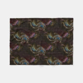 Couverture Polaire Abstrait atomique noir rétro (Devant (Horizontal))