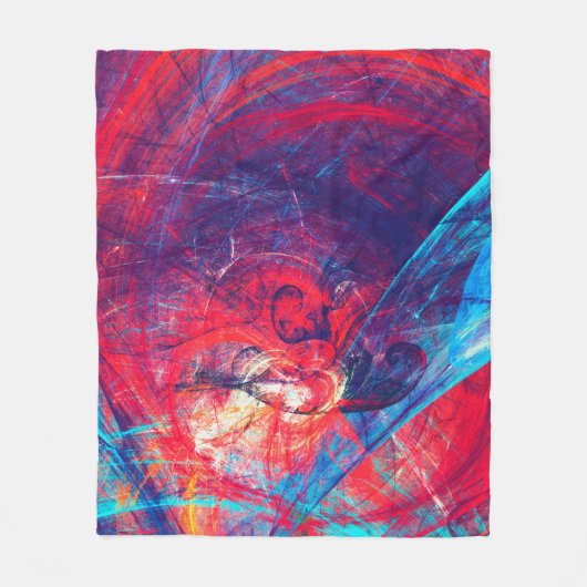 Couverture Polaire Abstrait beau rouge et bleu clair dossier de coule (Devant)