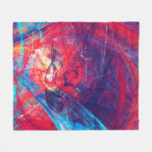 Couverture Polaire Abstrait beau rouge et bleu clair dossier de coule (Devant (Horizontal))