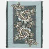 Couverture Polaire Abstrait Beige clair Bleu Fractal Art Spirales (Devant)