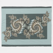 Couverture Polaire Abstrait Beige clair Bleu Fractal Art Spirales (Devant (Horizontal))