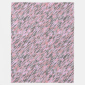 Couverture Polaire abstrait camouflage vert rose et gris (Devant)