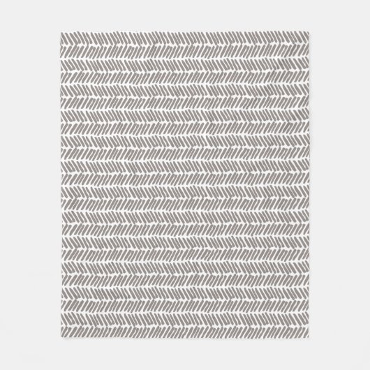 Couverture Polaire Abstrait Chevron Art chic blanc éléphant gris (Devant)