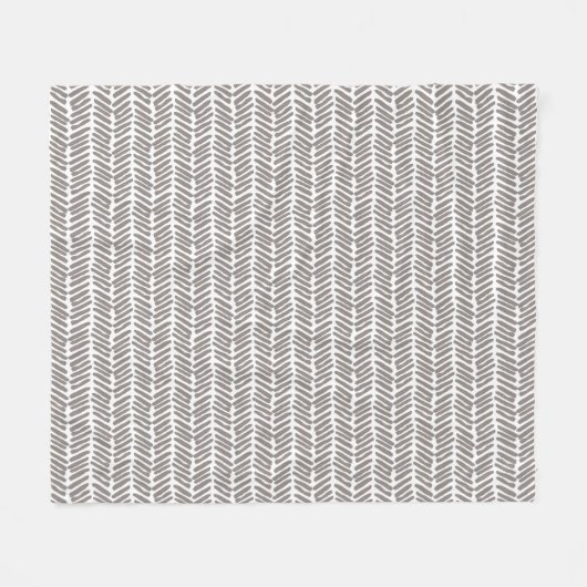 Couverture Polaire Abstrait Chevron Art chic blanc éléphant gris (Devant (Horizontal))