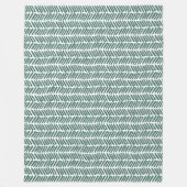 Couverture Polaire Abstrait Chevron blanc chic gris gris vert (Devant)