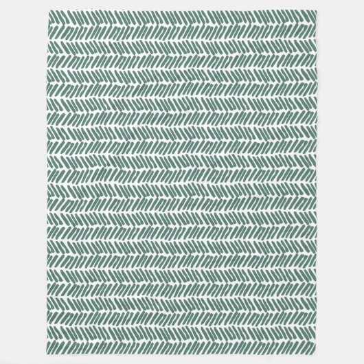 Couverture Polaire Abstrait Chevron blanc chic gris gris vert (Devant)