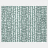 Couverture Polaire Abstrait Chevron blanc chic gris gris vert (Devant (Horizontal))